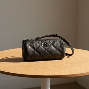 Tory Burch Black Quilted Clutch